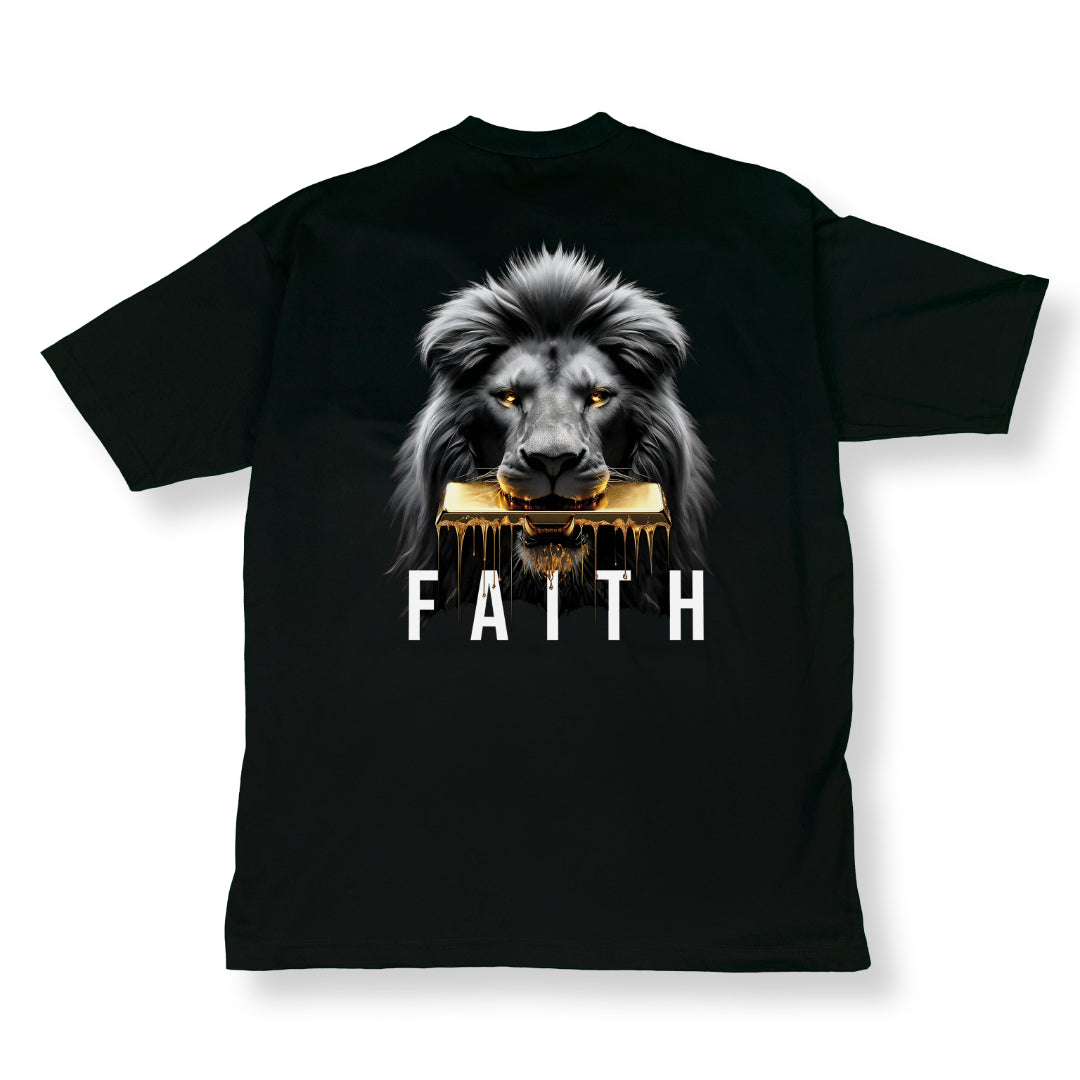 RF Lion - Mid Oversize Black T-Shirt Woman