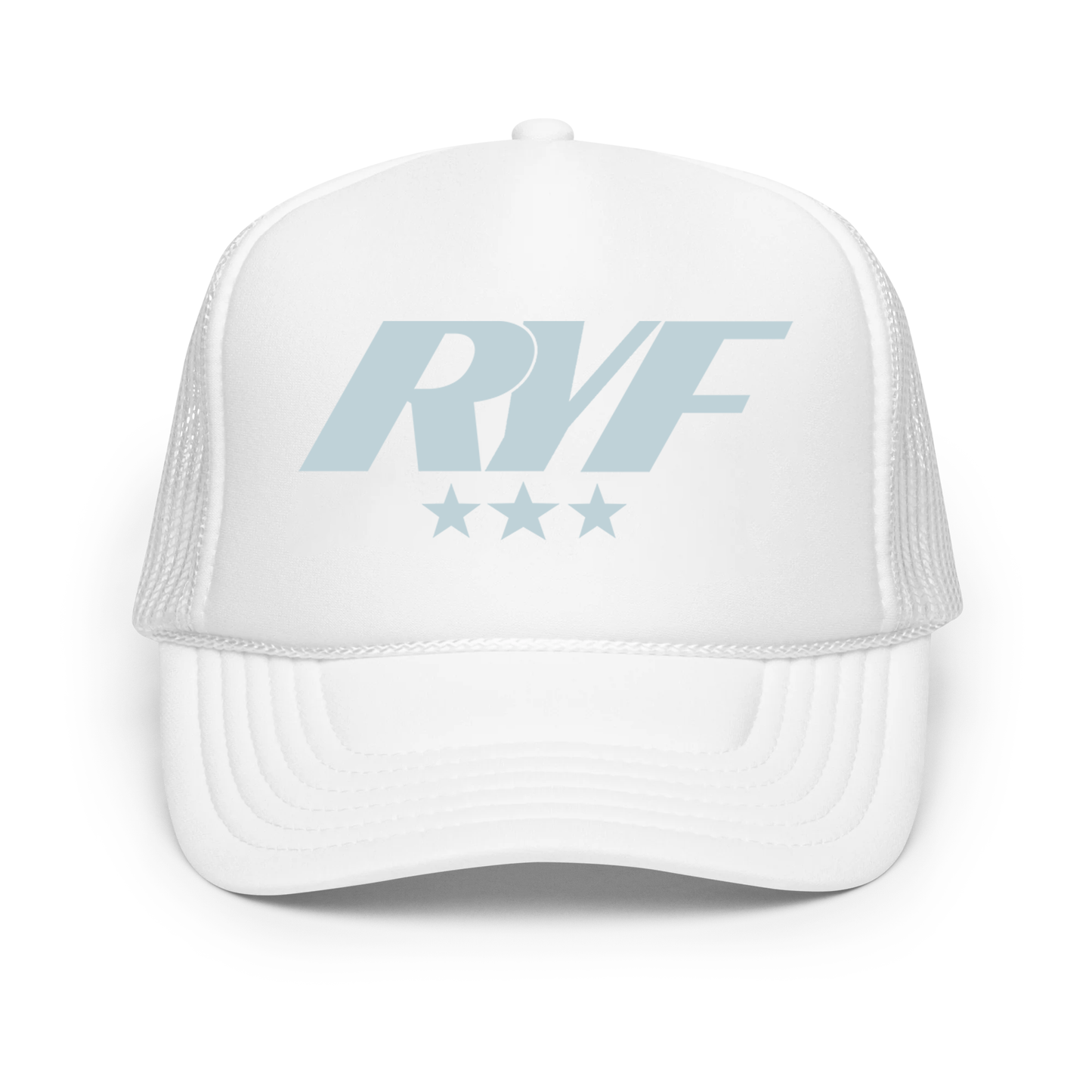 RYF Hat White w/ Columbia Blue Logo