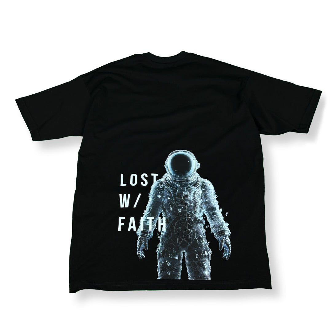 RF Astro - Mid Oversize Black T-Shirt Woman