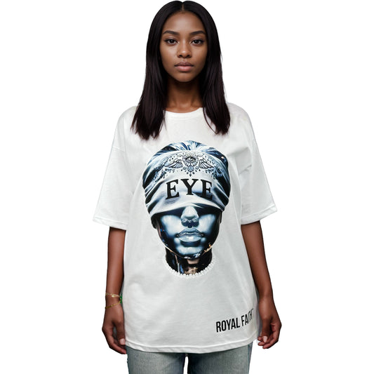RF Eye - Mid Oversize White T-Shirt Woman